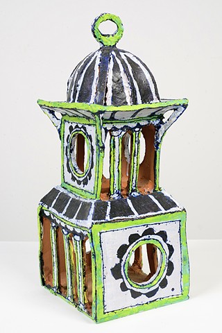 Lime Birdhouse with Columns