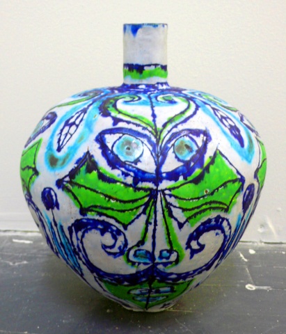 Lime and Blue Moustache Wing Bottle