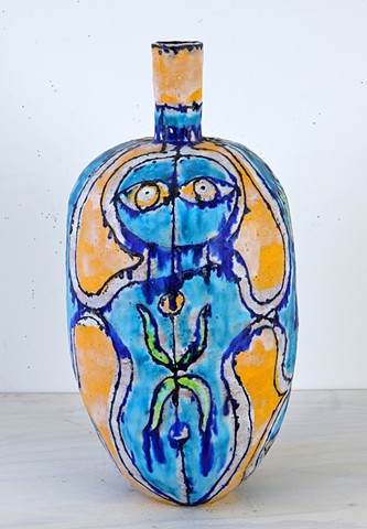 Turquoise & Gold Face Bottle