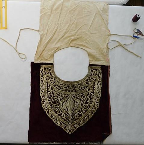 1A. Moroccan wedding ensemble undershirt - adding lining