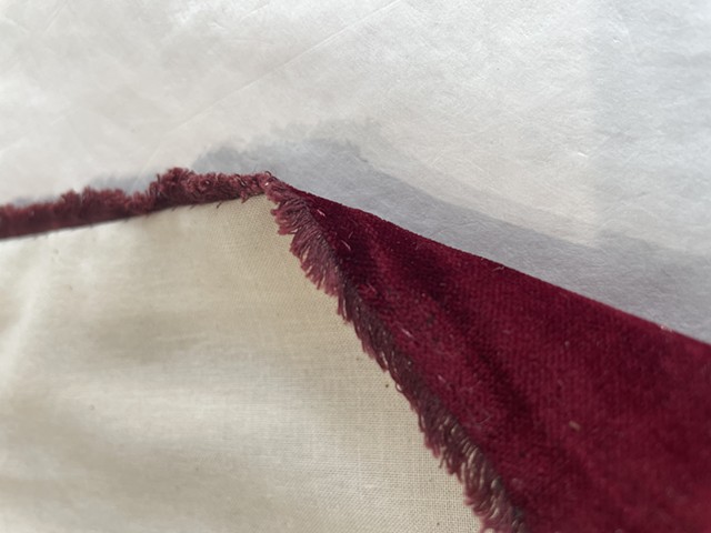 Close up, lining and front - whip stitch, side of garment