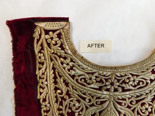 Embroidery after treatment