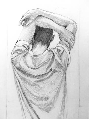 Drawing of a back pose