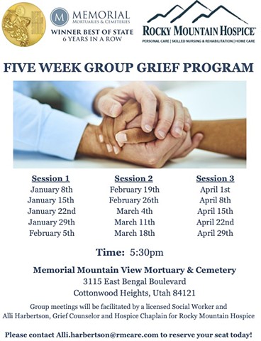 2024 Grief Group Sessions in Collaboration with Rocky Mountain Hospice + Memorial Mortuaries