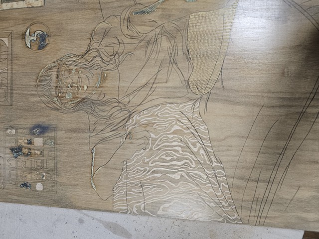 Woodcut Block Carving First Layer, I'll Meet You Where You're At — Peyton Boozer
