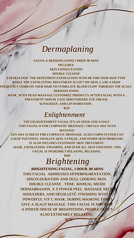 Dermaplaning/Enlightenment/Brightening Facial