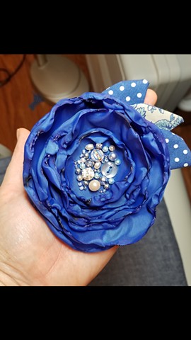 Handmade flowers from fabric scraps