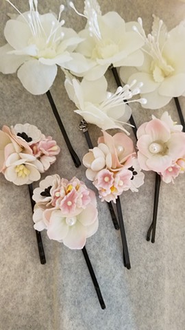 Handmade flowers from fabric scraps