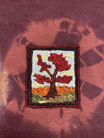 Maple Tree Embroidery Sweatshirt 
