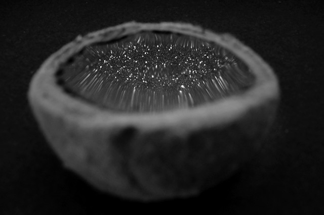 A Dome Full of Stars | One-half of a tennis ball, apparently sawed in half