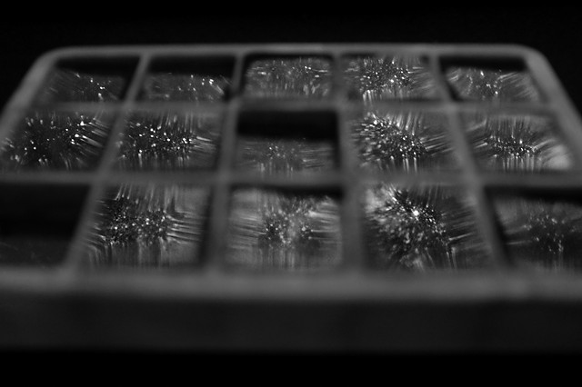 A Grid Full of Stars | Damaged ice cube tray with several slow leaks