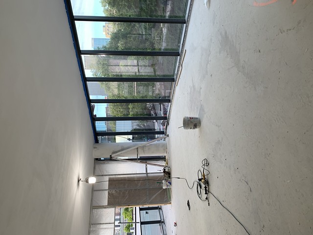 2100 Hamilton, coating ceilings and columns with proform concrete cover-up, durabond 90, bluetop compound/gauging