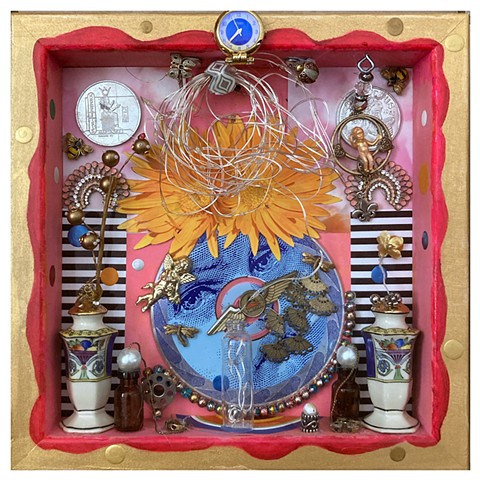 Blue Moon & The Star Light, Assemblage Art by Emily Cammarata.