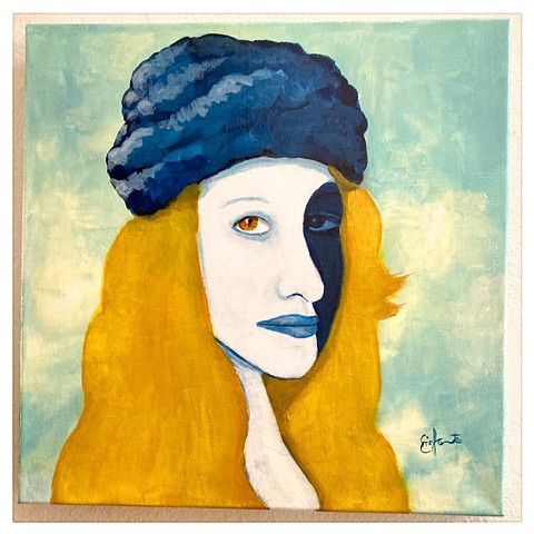 The Blue Flower, Acrylic on Canvas by Emily Cammarata.