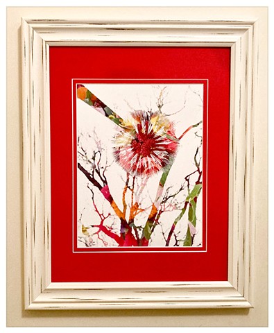 Red Dandy Photograph on Cotton Rag Paper. A radiant botanical moment, photographed with depth and printed for a soft, tactile finish, by Emily Cammarata.