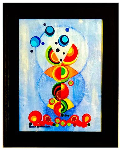 Biosphere (Blue) Acrylic on ProPanel by Emily Cammarata. Emily Cammarata Art