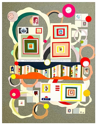 Letters Home paper Collage By EC, Emily Cammarata, Emily Cammarata Art