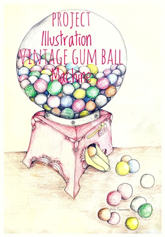Gum Machine, Drawing Illustration Emily Cammarata