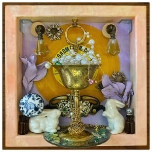 Fount of light Assemblage with Found objects and Lights by Family Cammarata. 