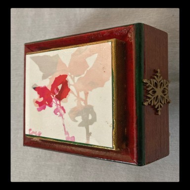 Pink Floral#1, Mixed Media on Canvas frame by Emily Cammarata.