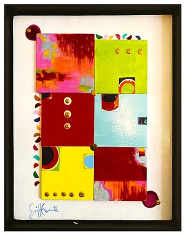 Trajectory #1 Acrylic on Repurposed Wood, by Emily Cammarata.