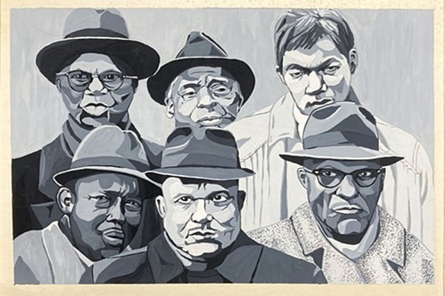 Faces in the Crowd, Print of acrylic painting on illustration Board by EC, Emily Cammarata.