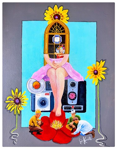 Hat Check, Print of an Acrylic Painting by Emily Cammarata.