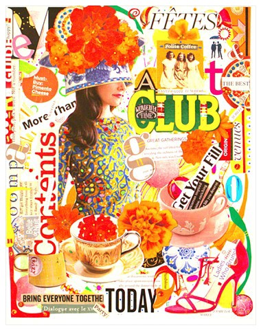 Fetes, Mixed Media Collage, The Color of My Day, Emily Cammarata Artist