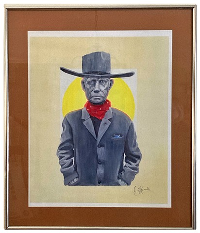 Sunshine Cowboy in Studio Print Framed By Emily Cammarata Art