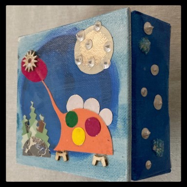 Spotted Starasarus, Mixed Media on Canvas panel, by Emily Cammarata.