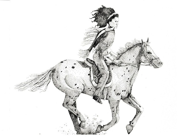 Appaloosa, Pointillism Painting on Illustration Board, by Emily Cammarata.