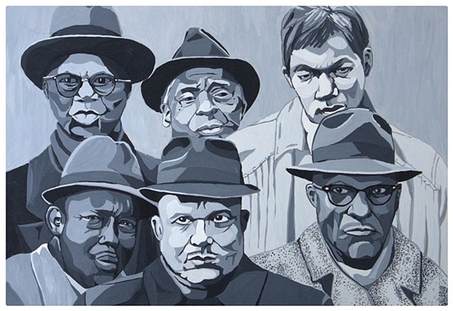Faces in the Crowd Print, Emily Cammarata Art Studio Collection by Emily Cammarata.