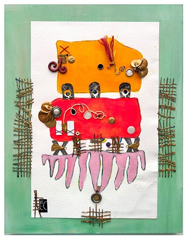 On The Fringe, Mixed Media on Cradled Board By Emily Cammarata.