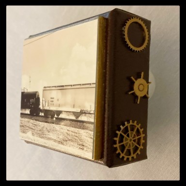 Railcar#1, Mixed Media on Canvas panel, by Emily Cammarata.