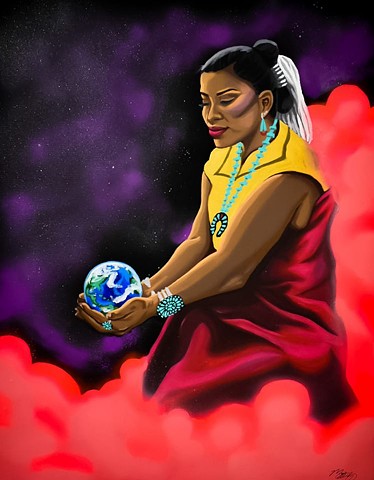 Mother Earth, Indigenous Woman, Navajo Woman. 