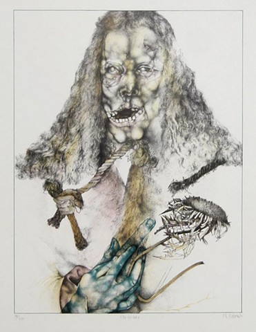 Reiner Schwarz (b. 1940) lithograph, 'Homage to Albrecht Durer'