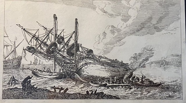 'Repairing Ships', Reinier Nooms (Zeeman) 1623-1664.