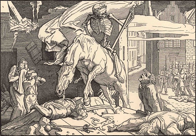August Gaber (1823-1891) 'Death Leaving the City as a Hero', 1848.