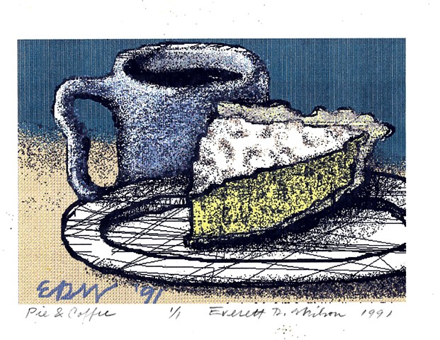 'Pie and Coffee; Piece of Coconut Cream' Computer Graphics (Corel) 1991