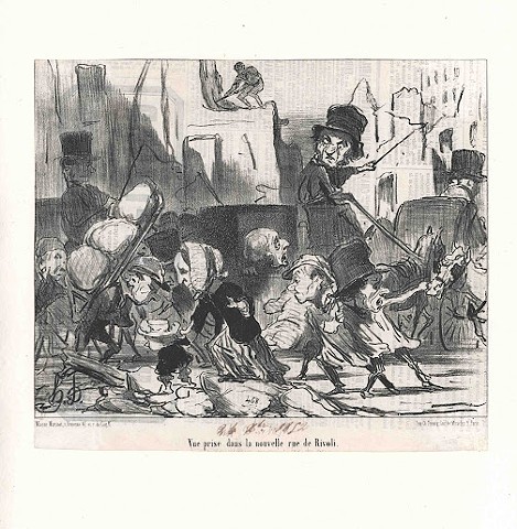 'Vue Prise dan la nouvelle rue de Rivoli' by Honore Daumier