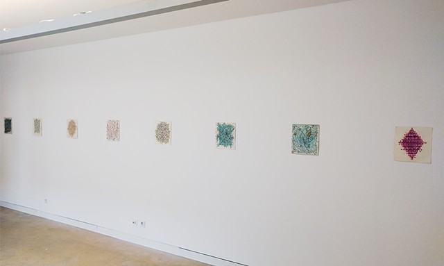 Installation view of Palimpsest Obsessed at Estúdio UM, School of Architecture, University of Minho, Guimarães, Portugal