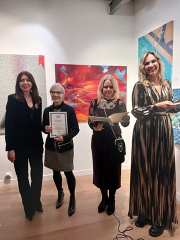 Margaret Emerson's painting "Morning Walk" was selected for the Paris Art Exposition, 2025.