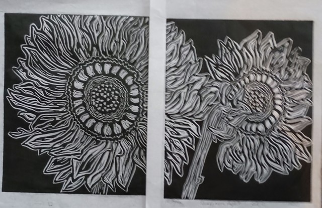 Sunflowers pair Right/Left