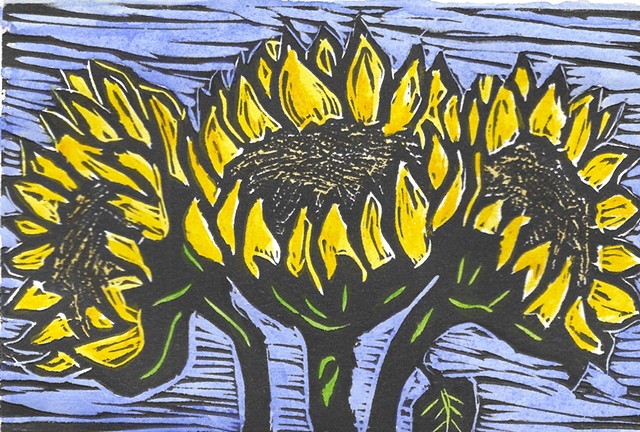 Sunflowers w watercolor