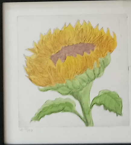 Standing Sunflower w watercolors