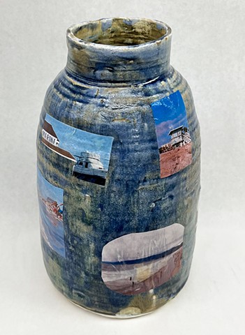 Beach vase. electric fired. 2023
