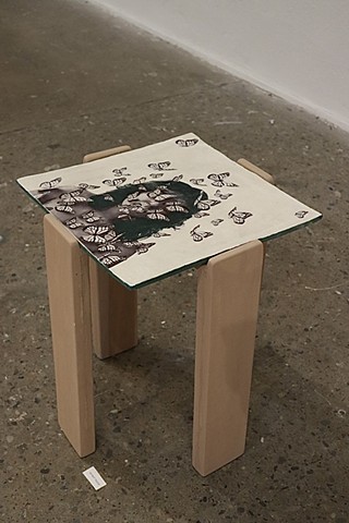 Developed 2 ceramic table top with wood bottom -thesis