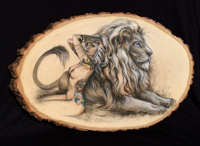 aimee kuester lion woman nude tattoo vice suicide girls suicide girls artwork art drawing buy aimee kuester art for sale original art