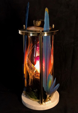 aimee kuester 3d 3 dimensional art assemblage for sale lamp lantern artistic robert kuester meditation copro gallery spiritual art 