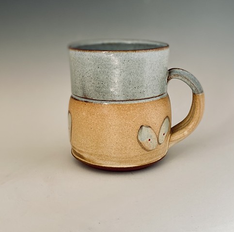 Tan and Light Blue Mug 